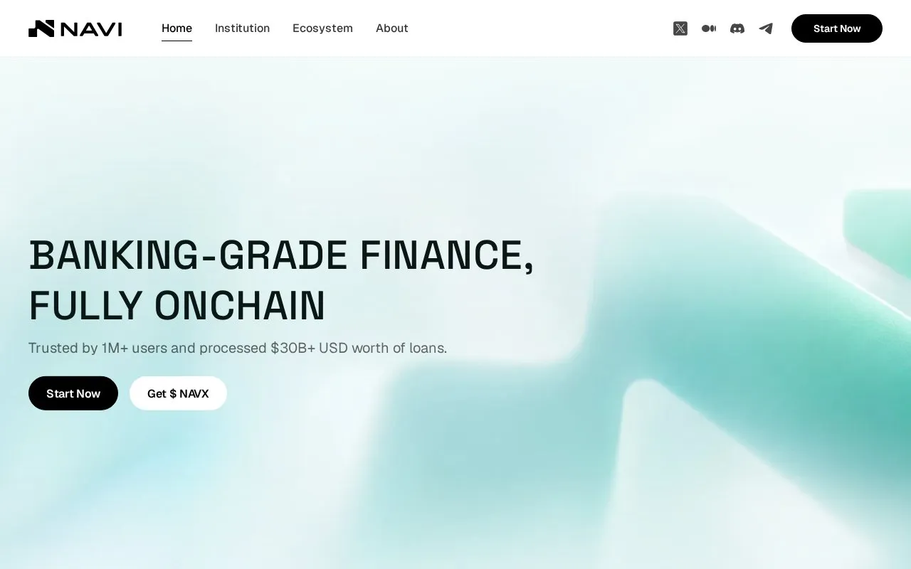 NAVI Lending homepage screenshot
