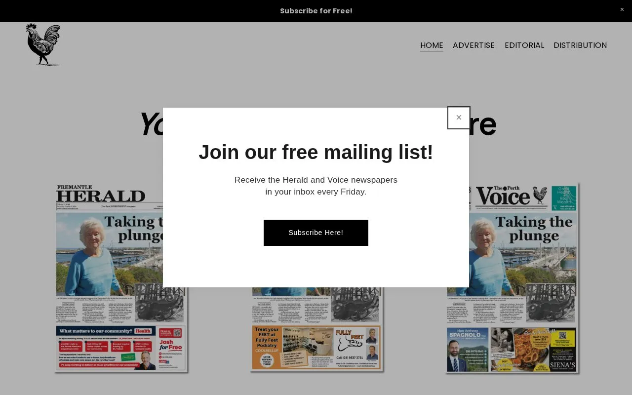 Fremantle Herald homepage screenshot