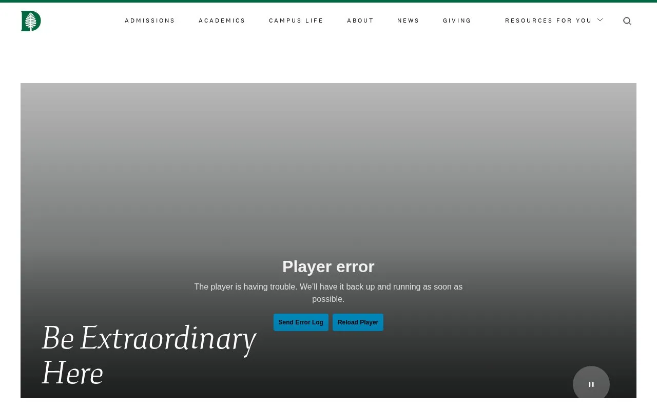 Dartmouth College homepage screenshot