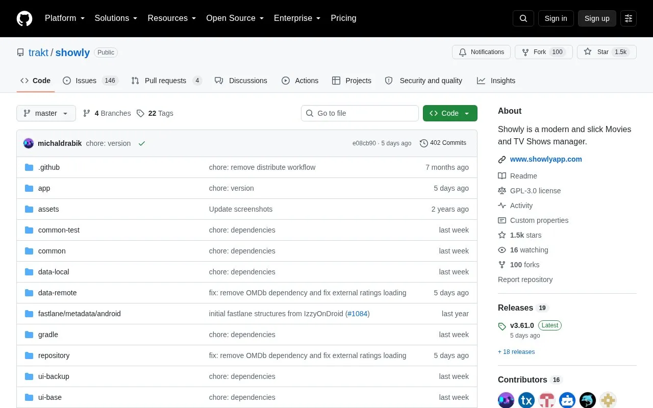 Showly homepage screenshot