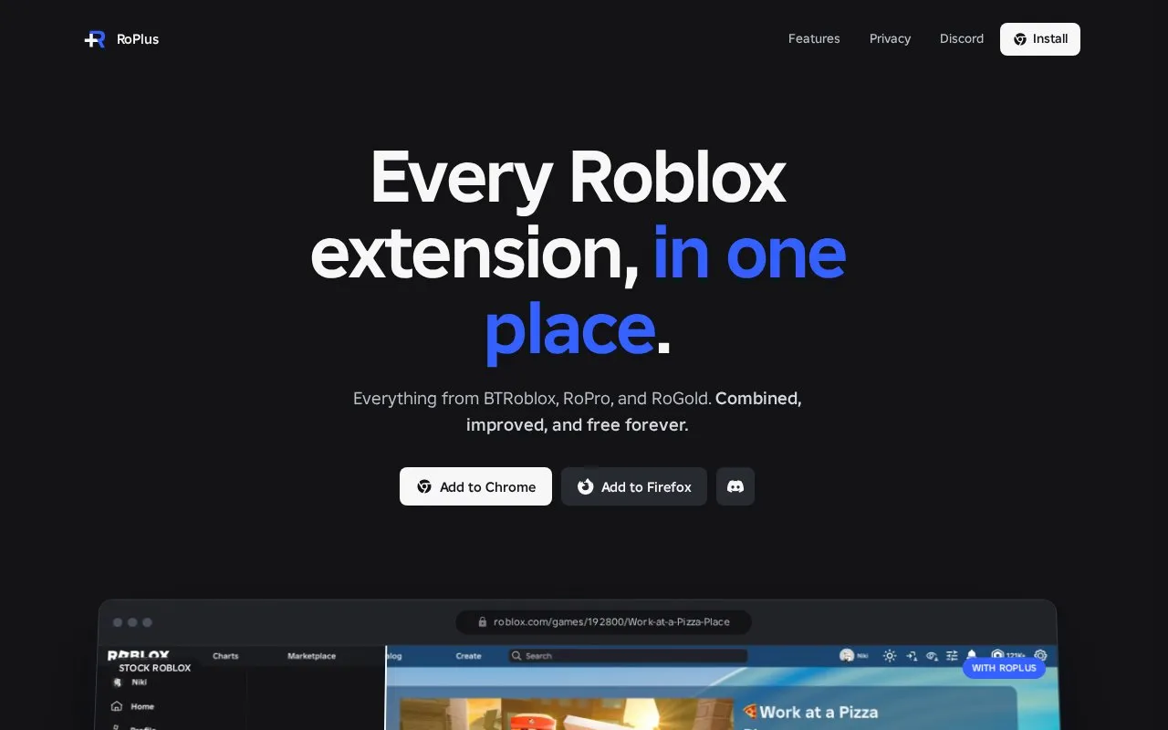 RoPlus homepage screenshot