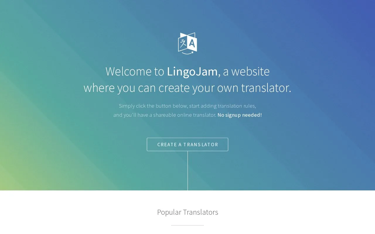 LingoJam homepage screenshot