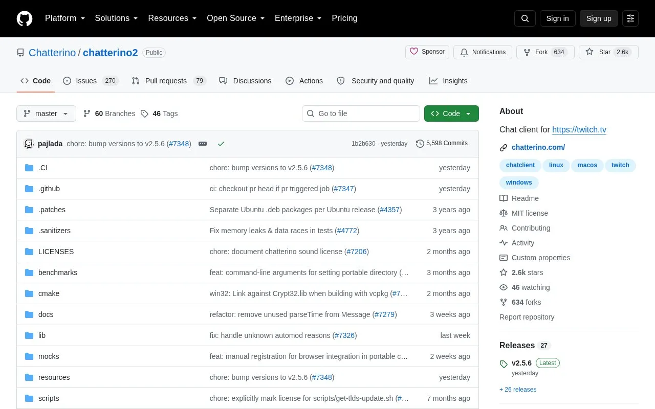 chatterino2 homepage screenshot