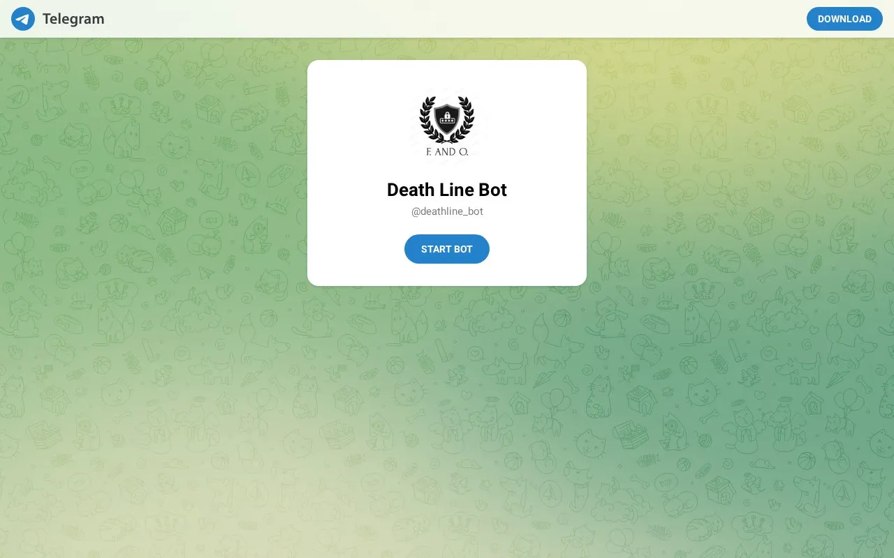 @deathline_bot homepage screenshot