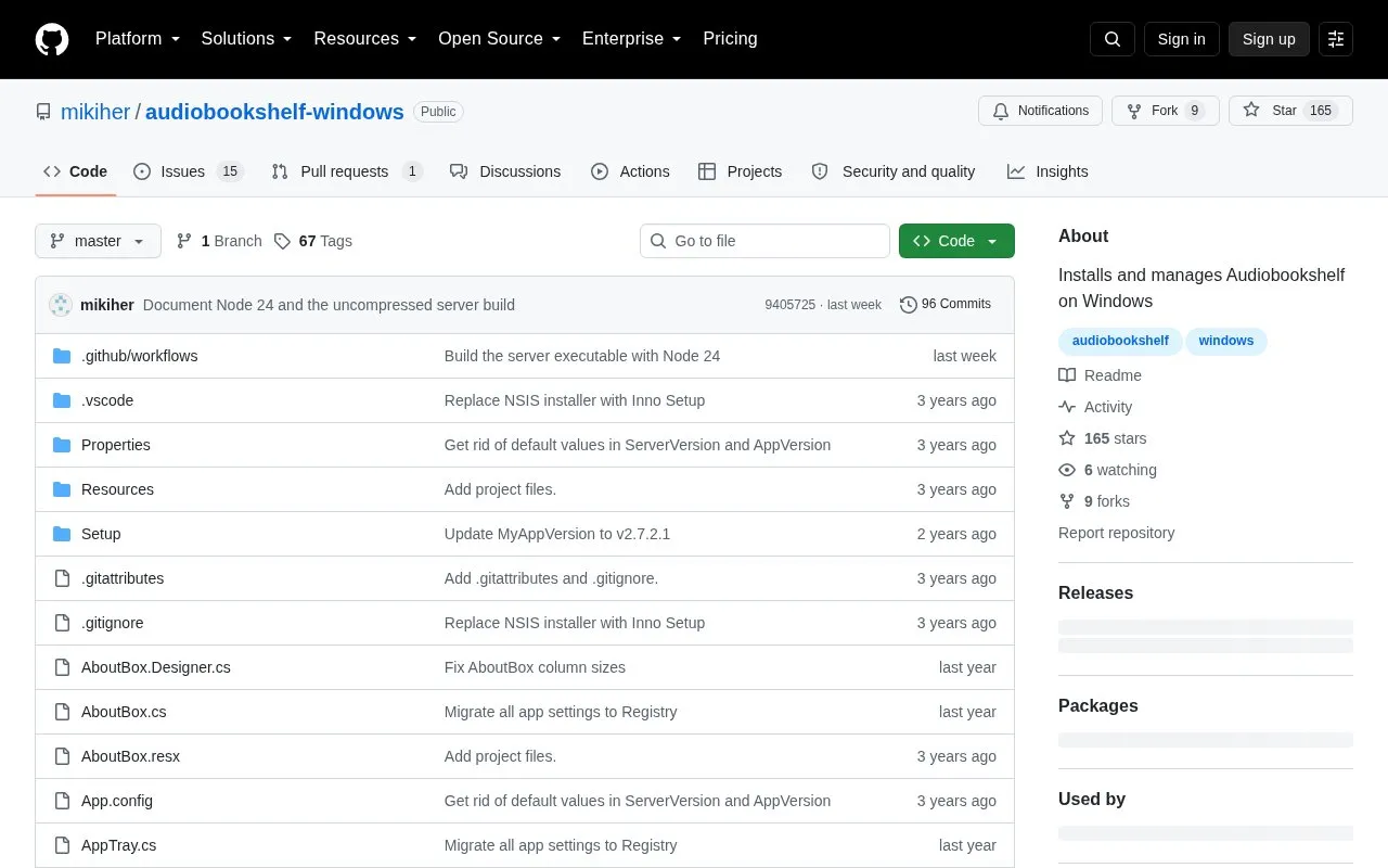 Installer / Manager homepage screenshot