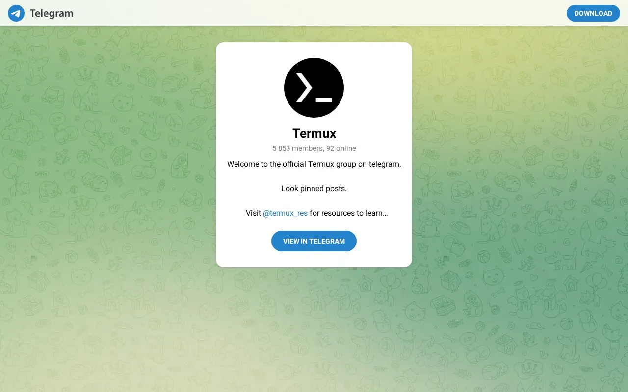 Termux24x7 homepage screenshot