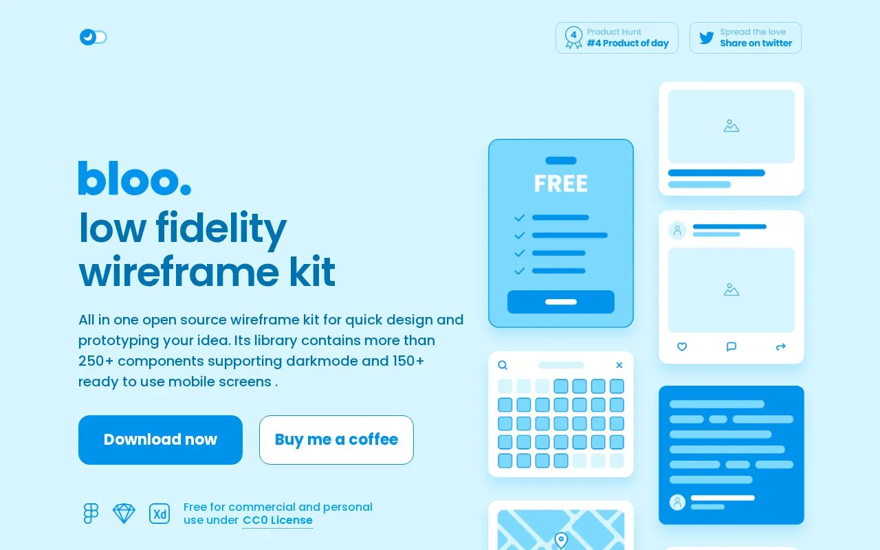 Bloo homepage screenshot