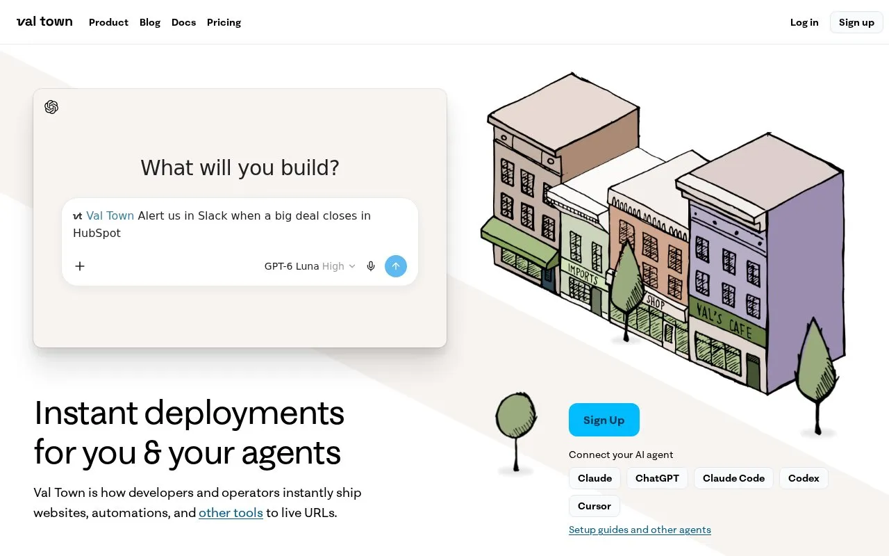 Val Town homepage screenshot
