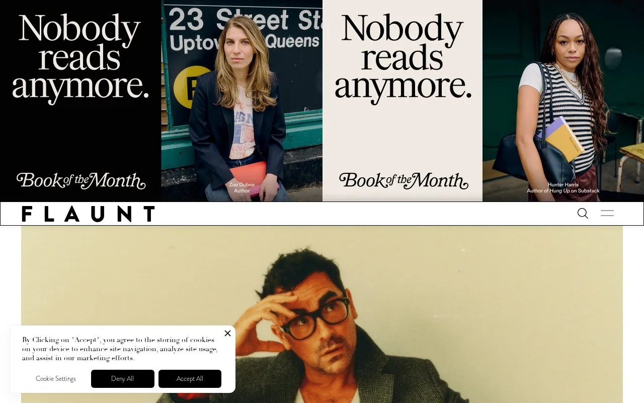 Flaunt Magazine homepage screenshot