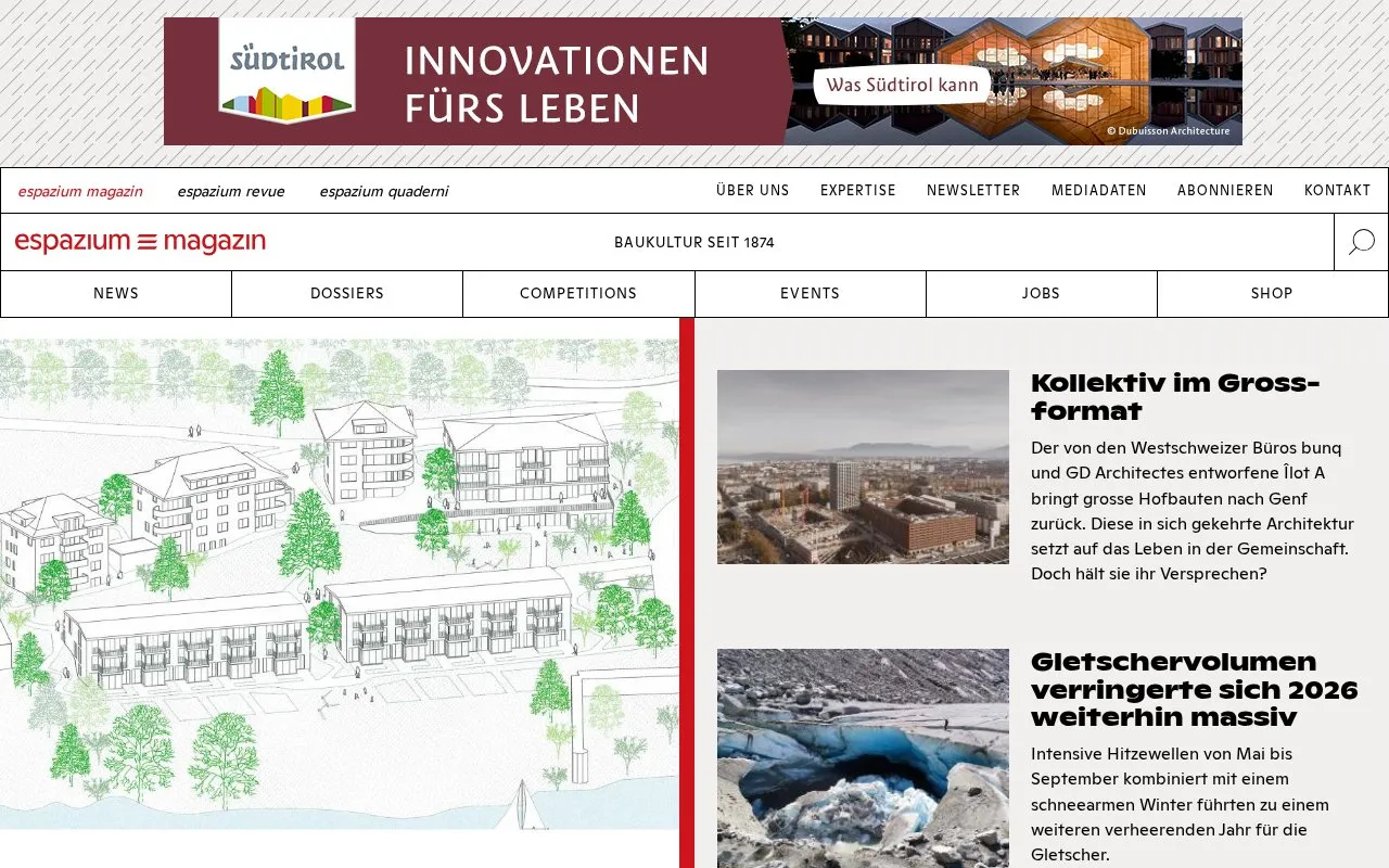 Schweizerische Bauzeitung homepage screenshot