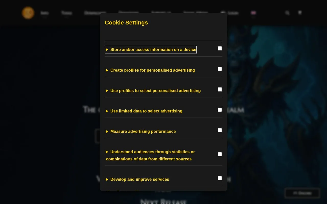 ChromieCraft homepage screenshot