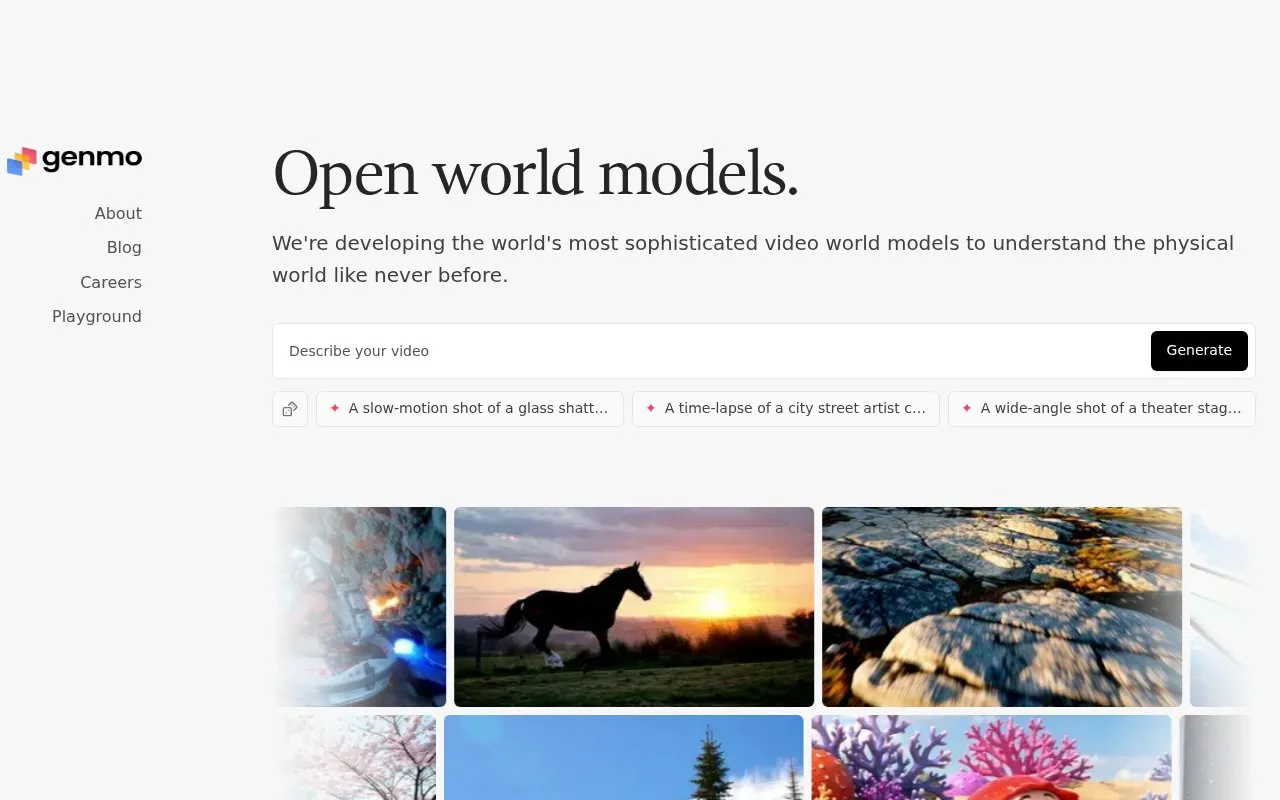 Genmo homepage screenshot