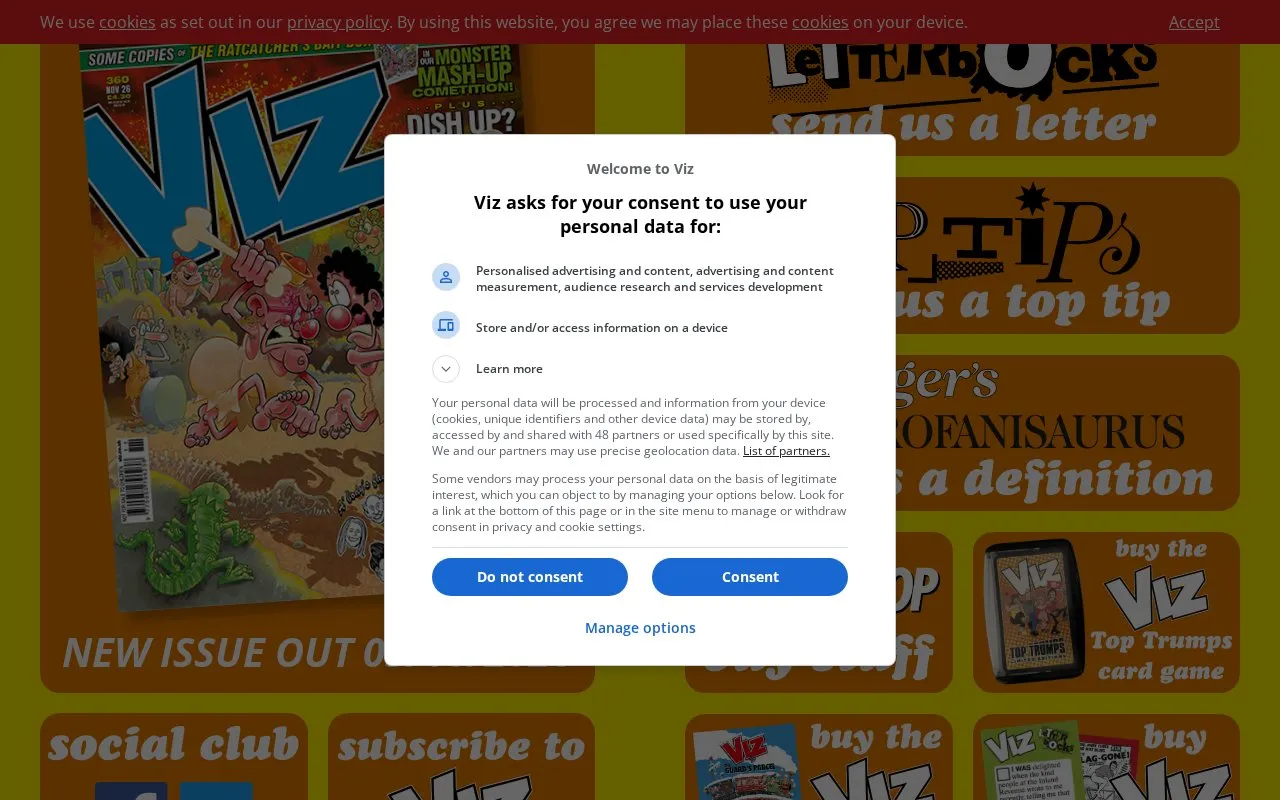 Viz homepage screenshot
