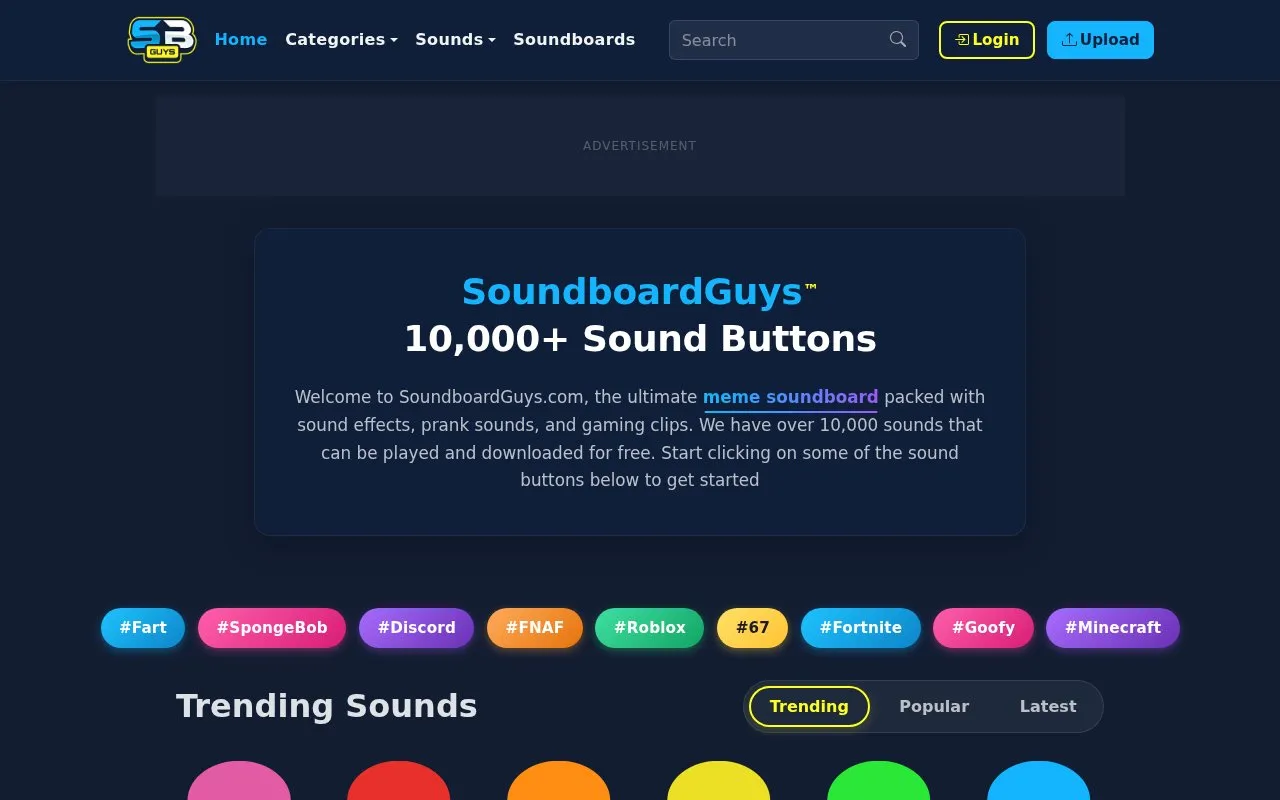 SoundboardGuys homepage screenshot
