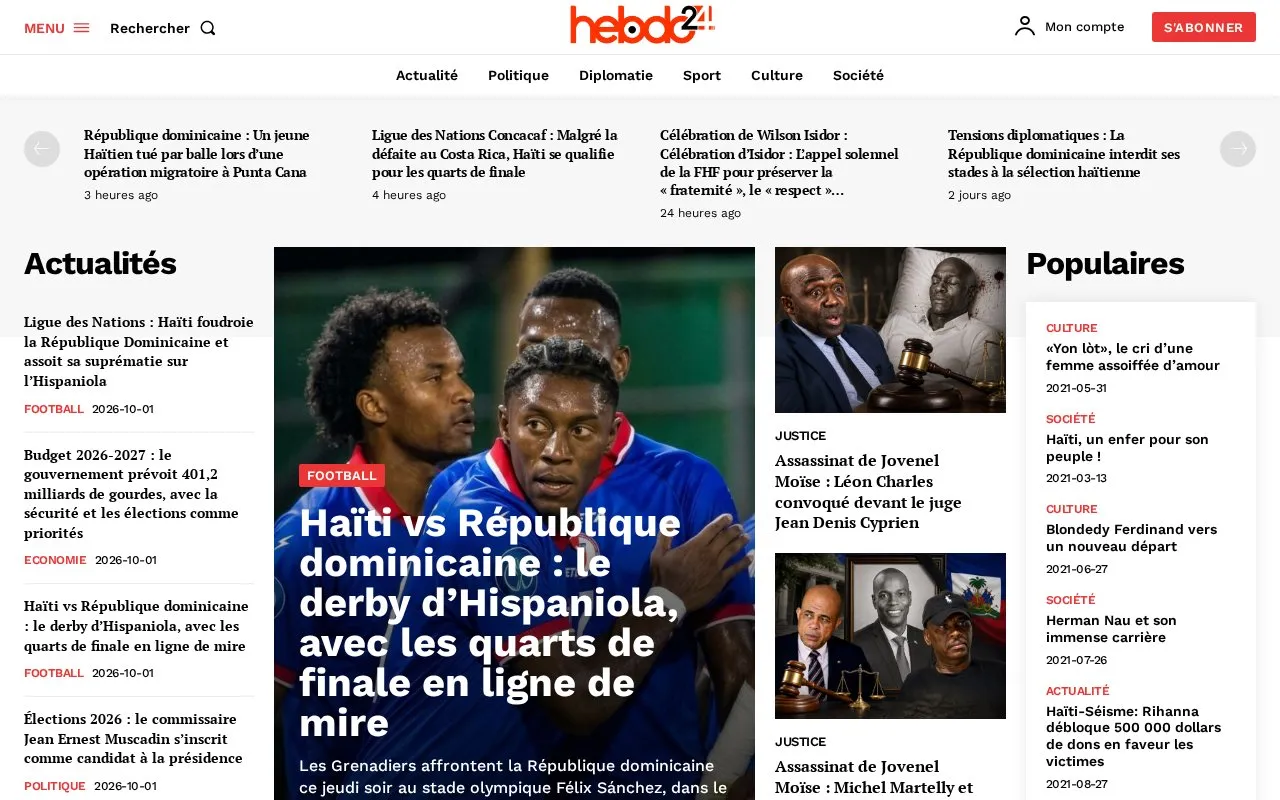 Hebdo24 homepage screenshot