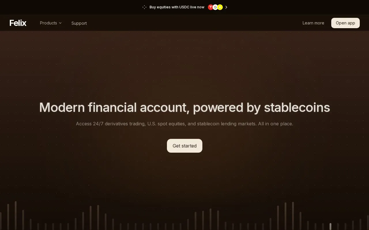 Felix Vaults homepage screenshot