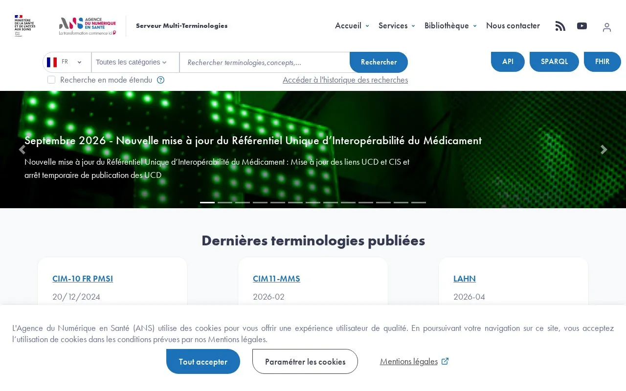 Multi-Terminology Server homepage screenshot