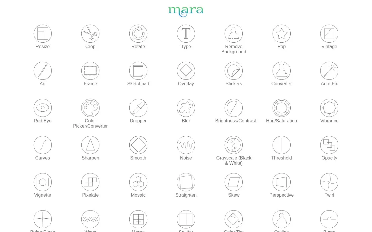 Mara homepage screenshot