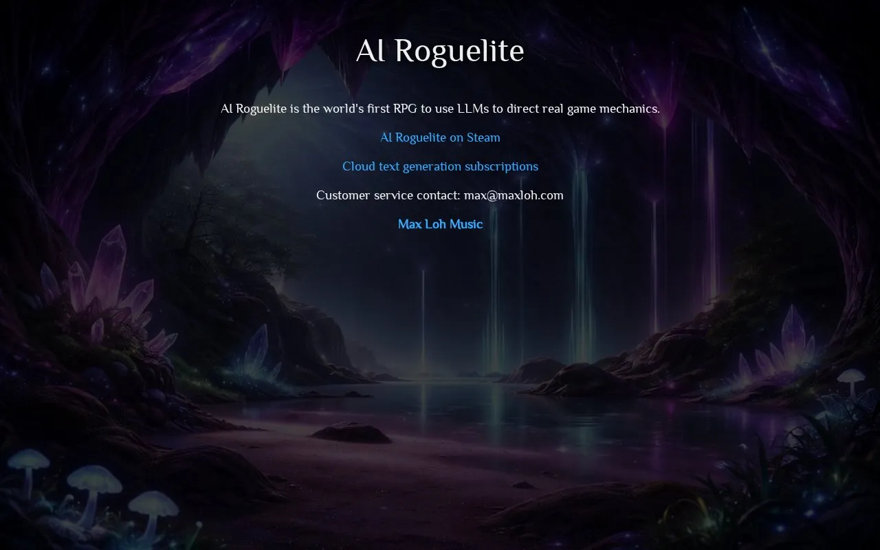 Airoguelite homepage screenshot