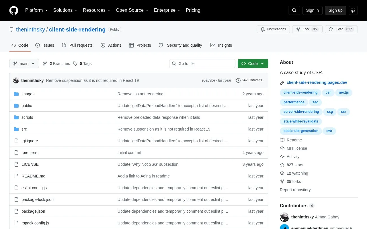 client-side-rendering homepage screenshot
