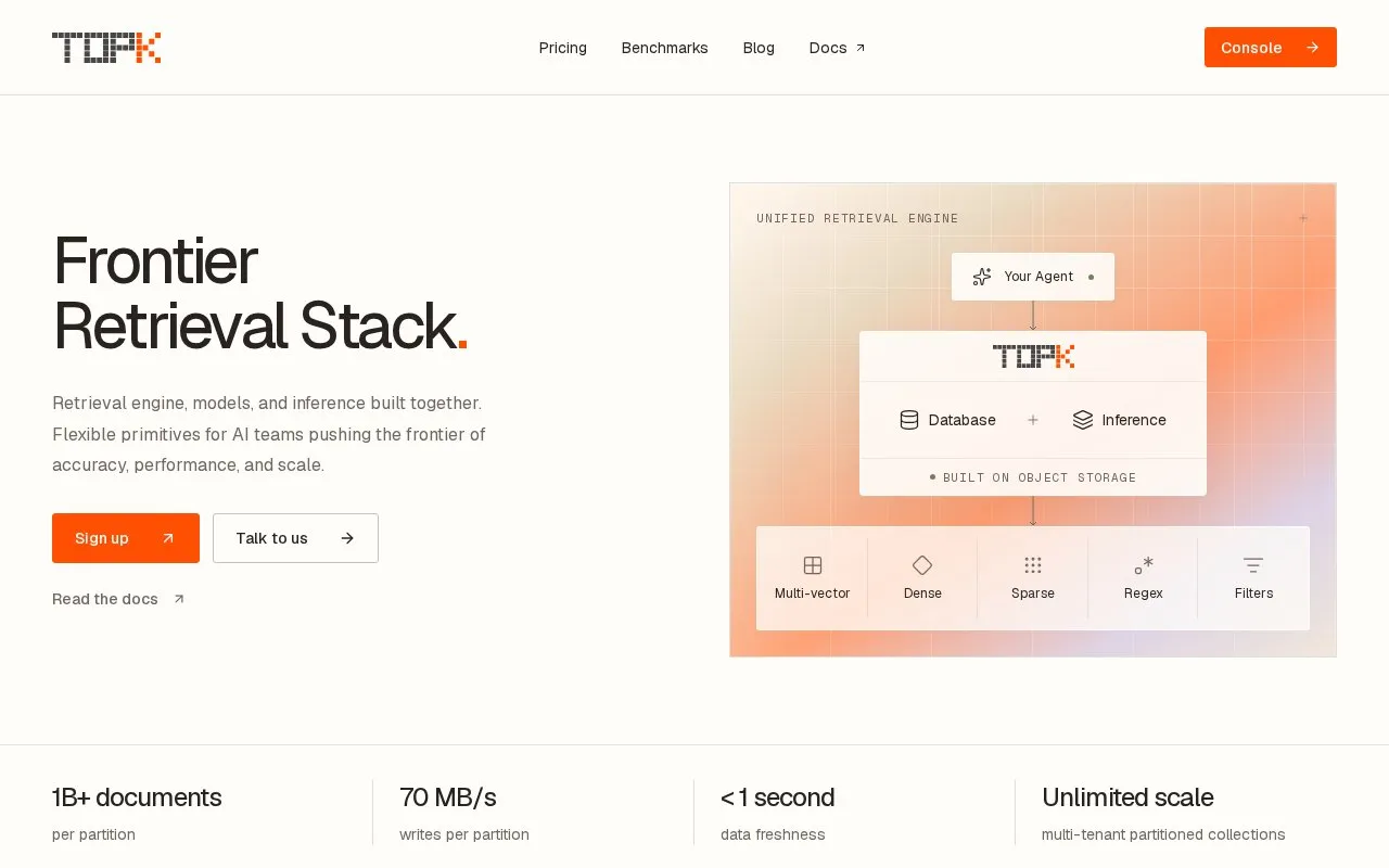 TopK homepage screenshot