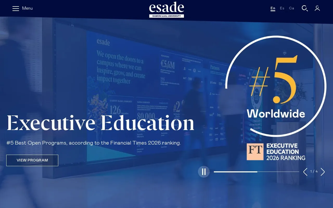 Escola Superior d'Administracio i Direccio d'Empreses homepage screenshot