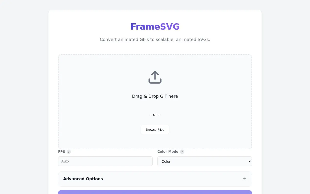 FrameSVG homepage screenshot