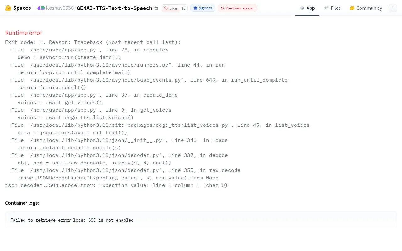 TTS Text To Speech homepage screenshot