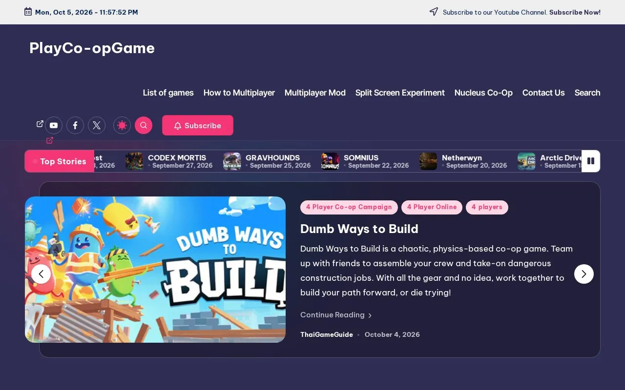 PlayCo-opGame homepage screenshot