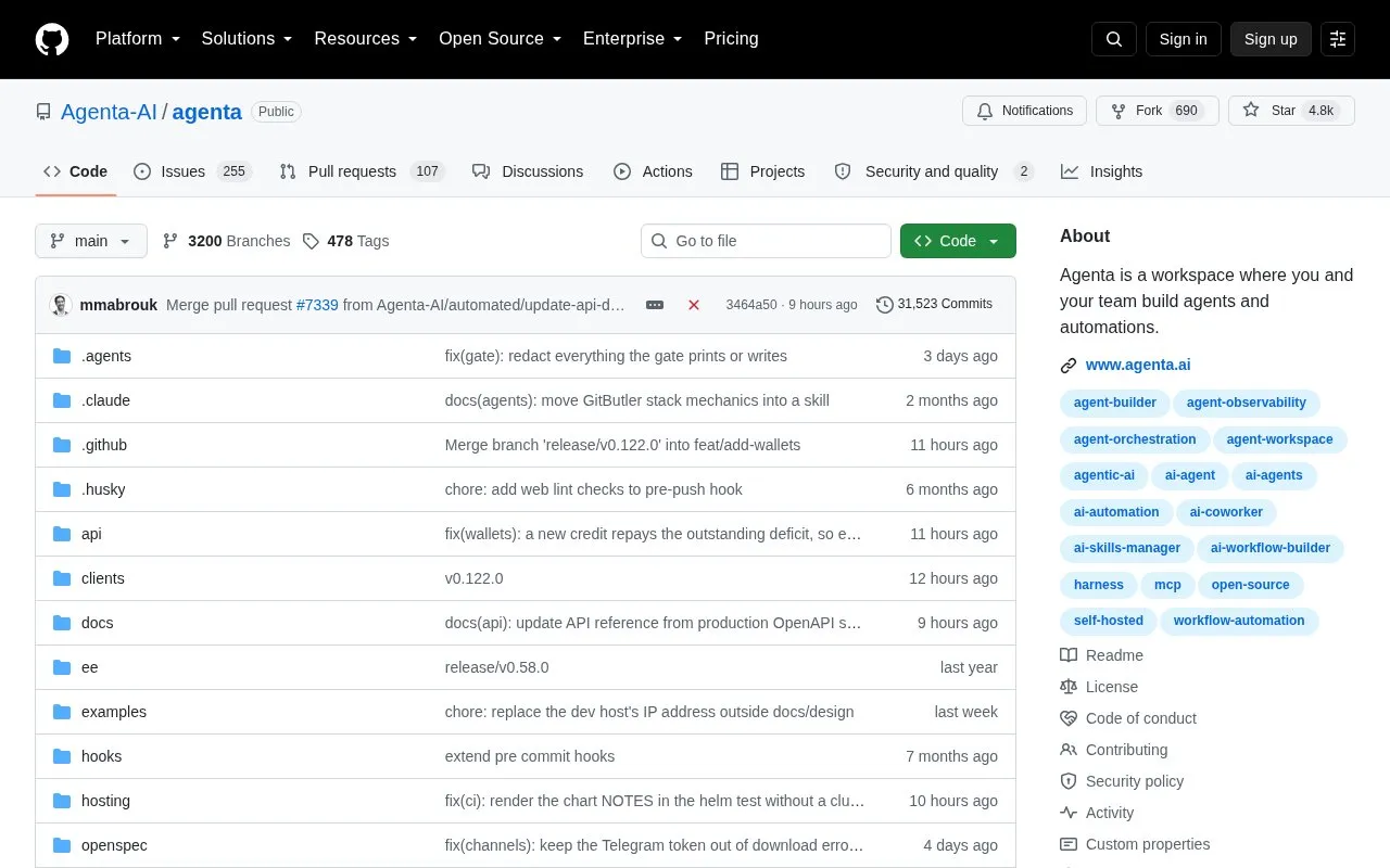 opensource homepage screenshot