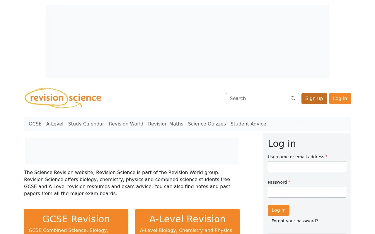 RevisionScience homepage screenshot