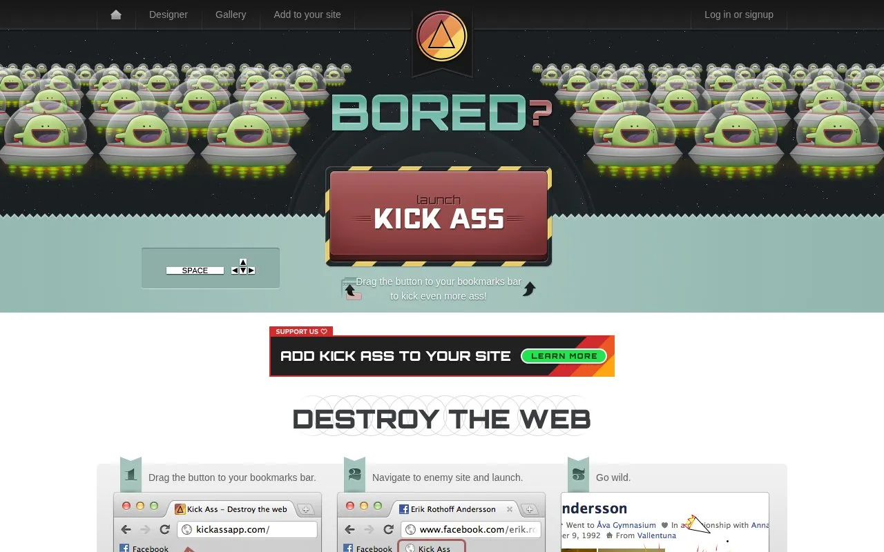 KickassApp homepage screenshot