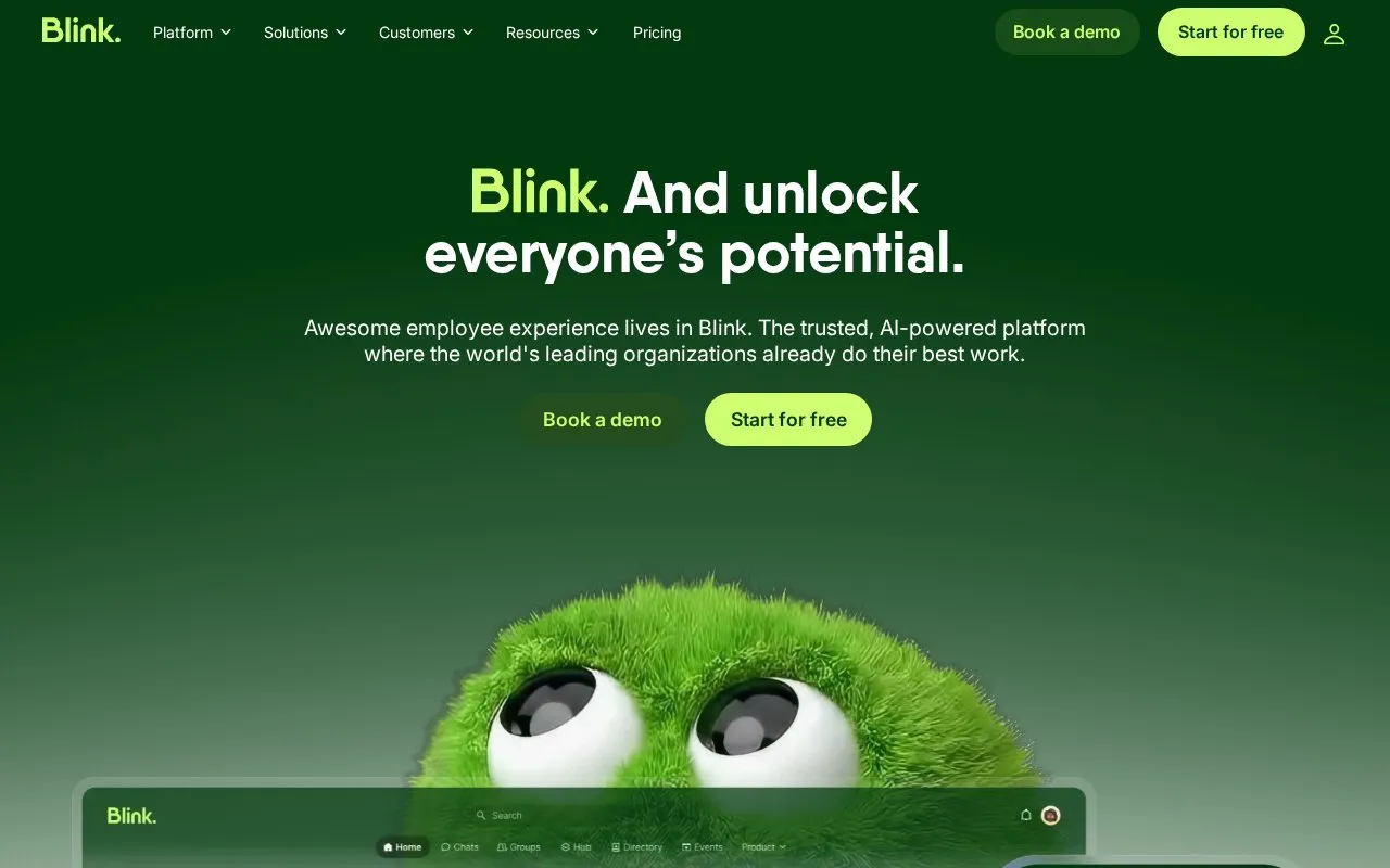 Blink homepage screenshot