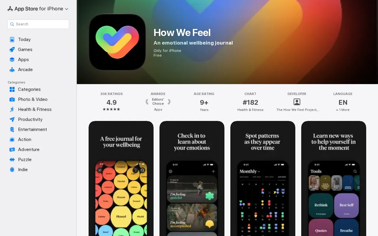 iOS homepage screenshot