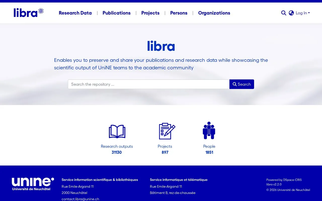 Libra homepage screenshot