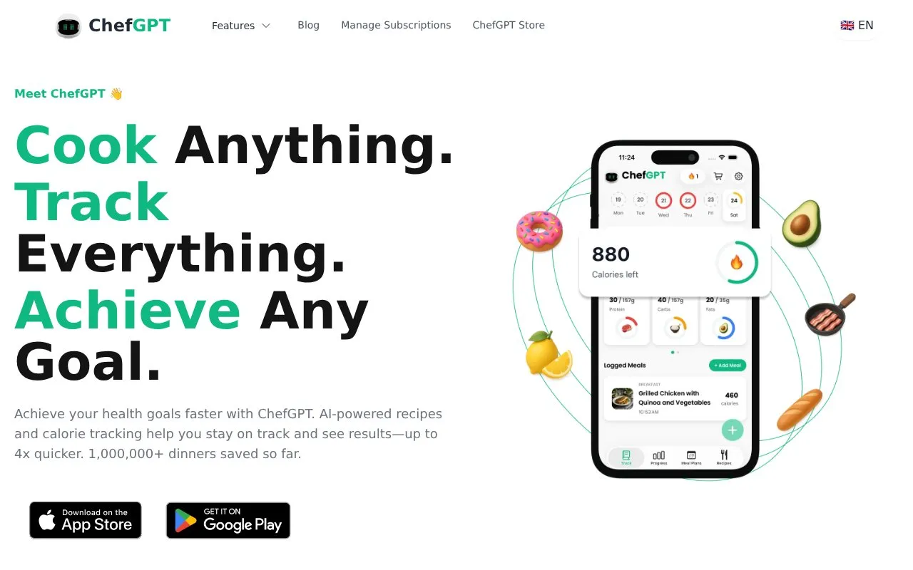 ChefGPT homepage screenshot