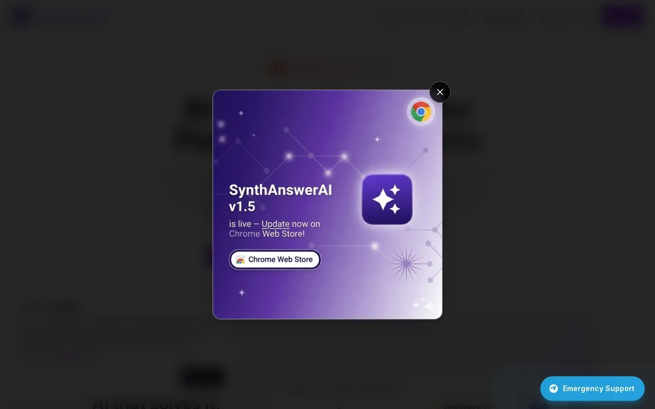 SynthAnswer AI homepage screenshot