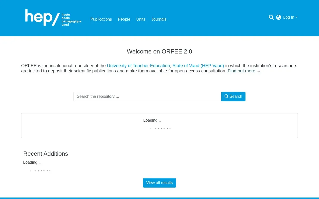 ORFEE homepage screenshot