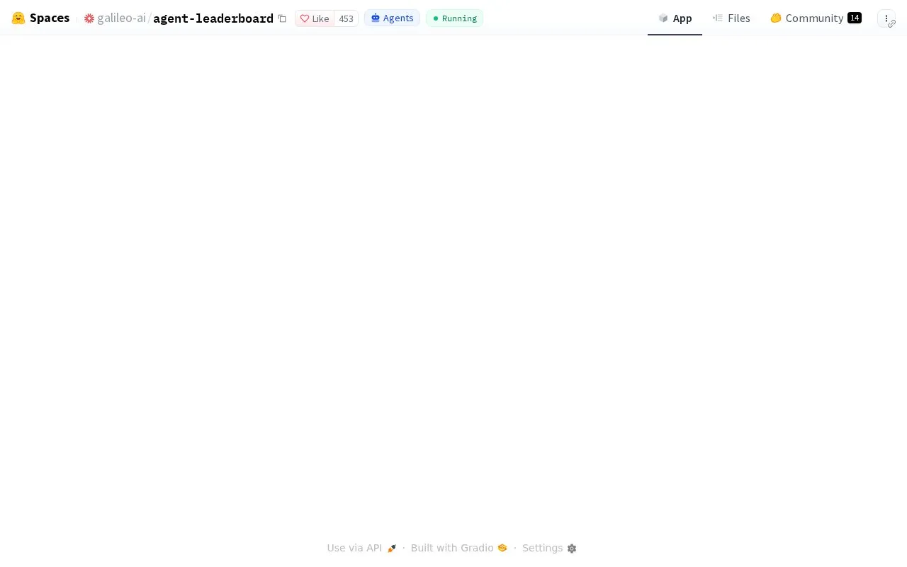 Agent Leaderboard homepage screenshot
