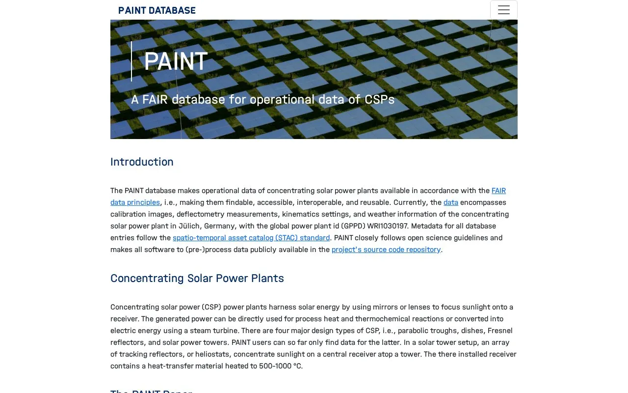 PAINT homepage screenshot