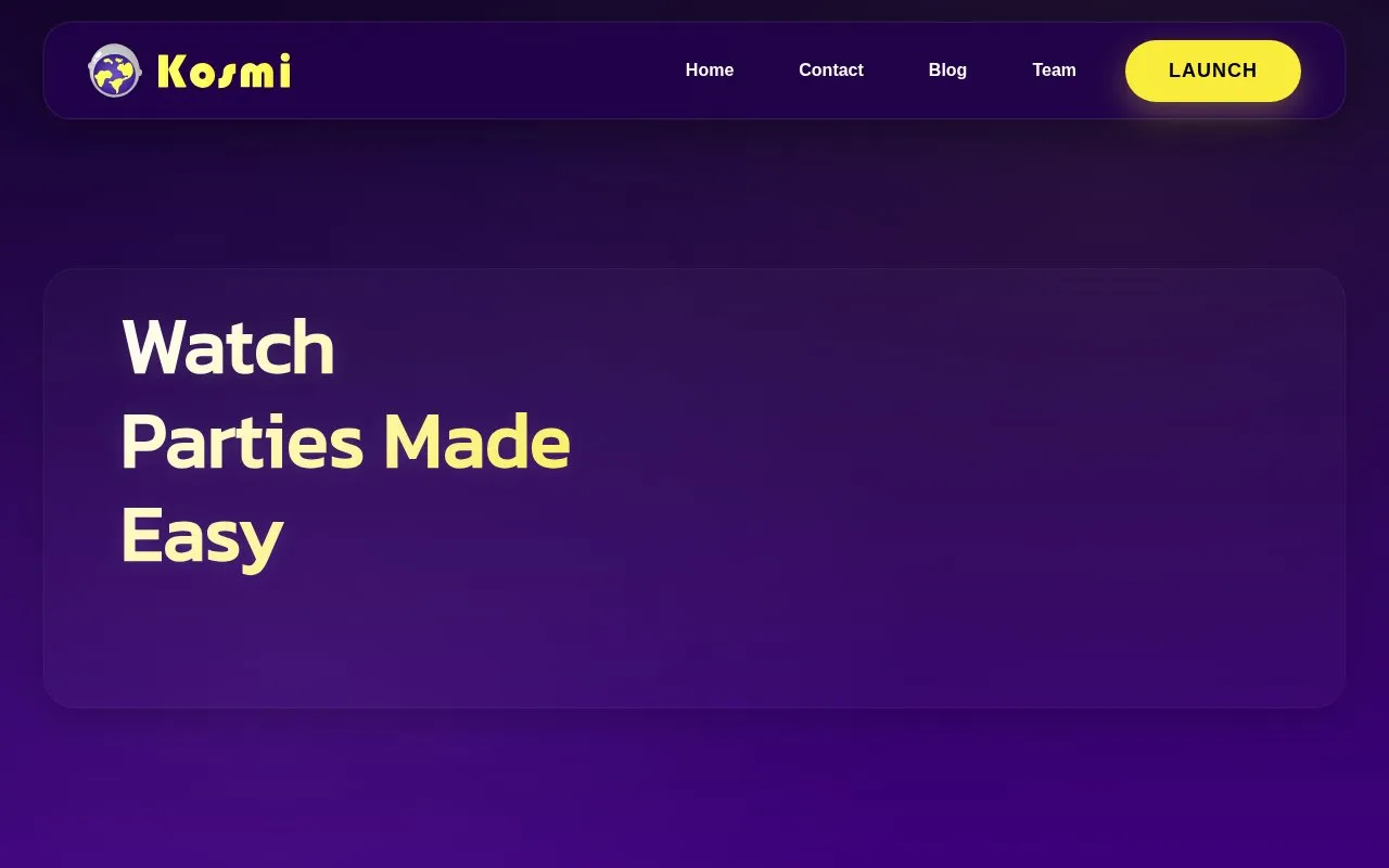 Kosmi homepage screenshot