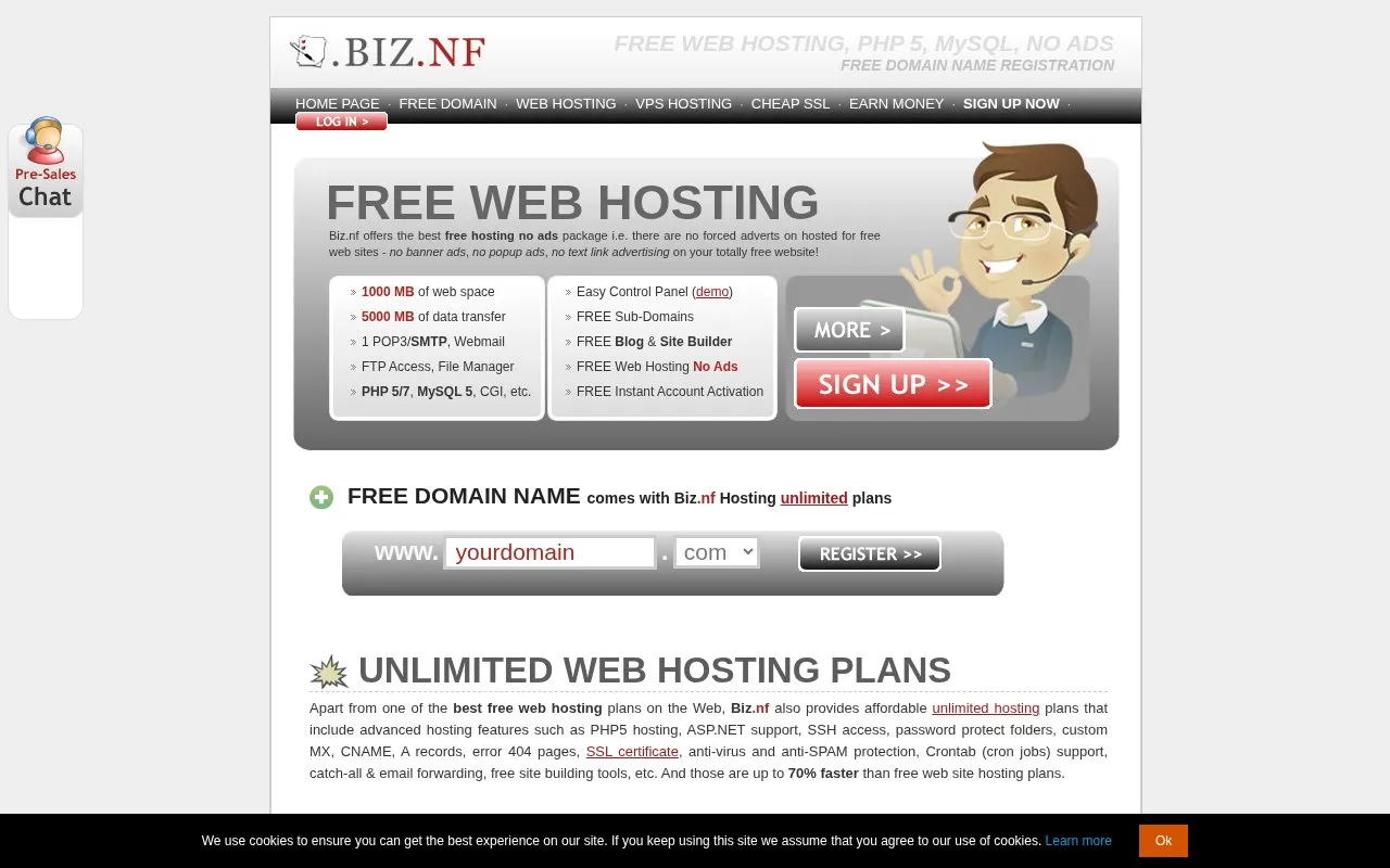 biz.nf homepage screenshot