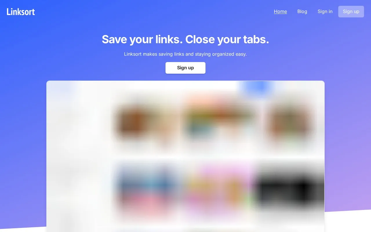 linksort homepage screenshot