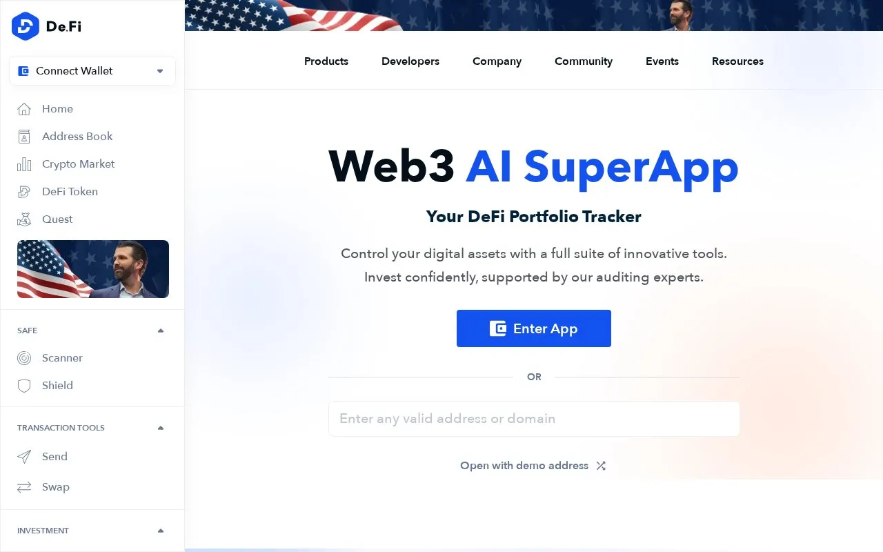 De.Fi homepage screenshot