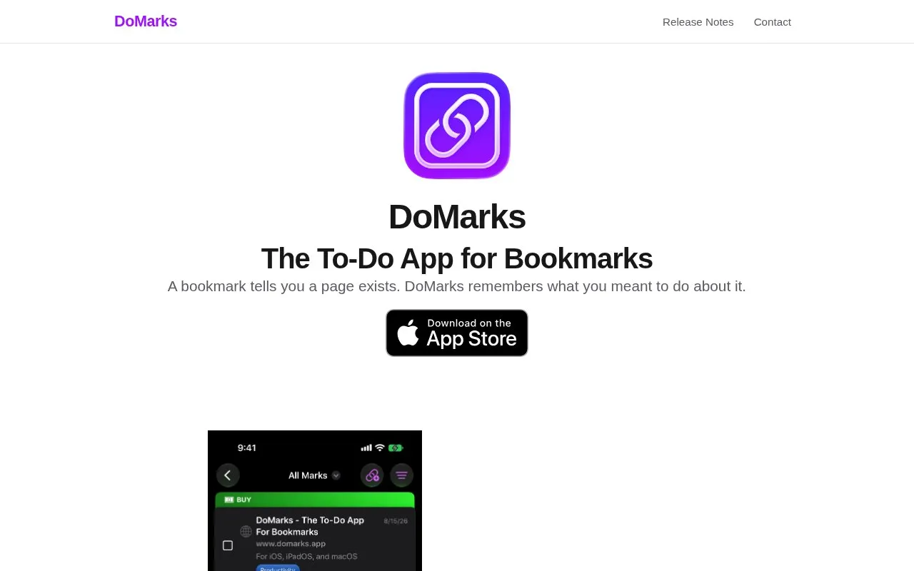 DoMarks homepage screenshot