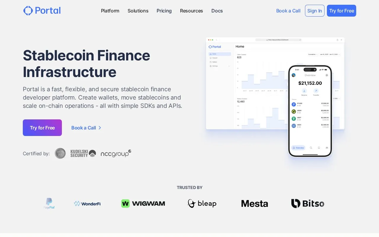 Portal homepage screenshot