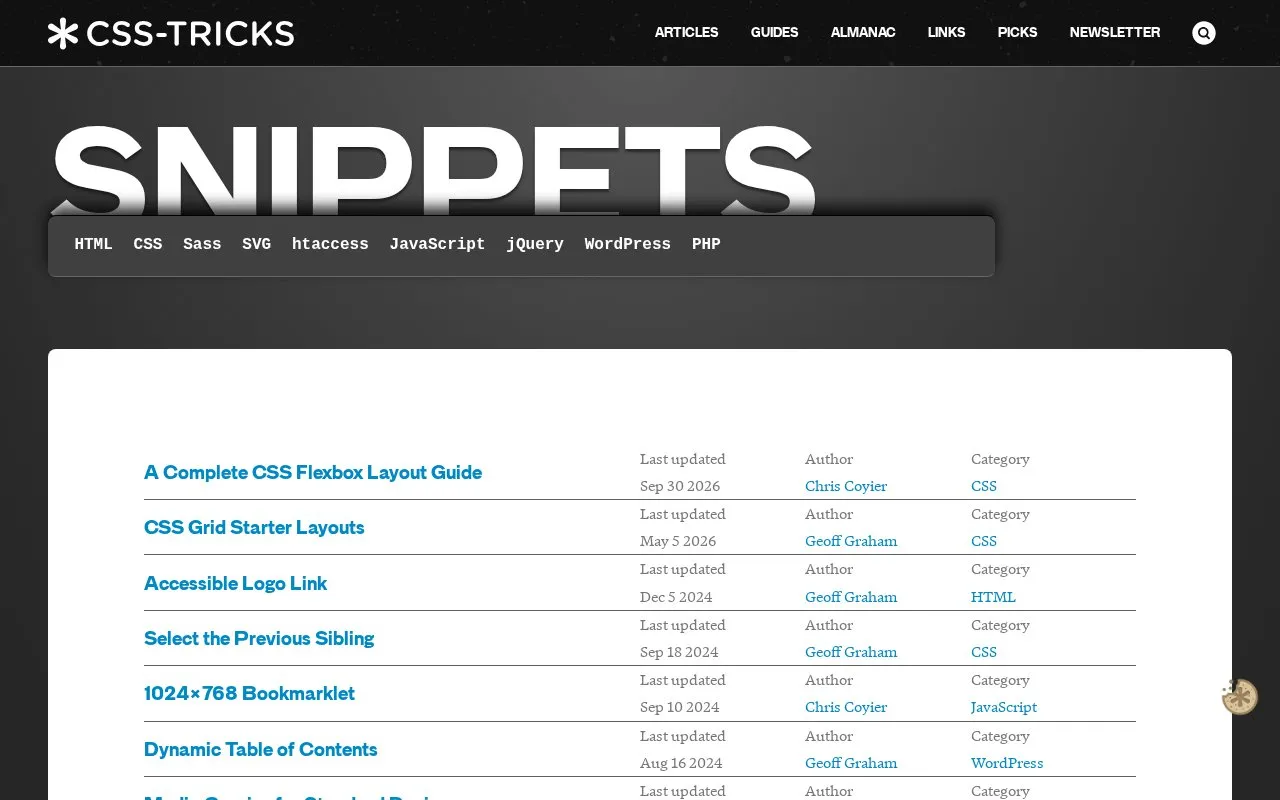 CSS-Tricks homepage screenshot