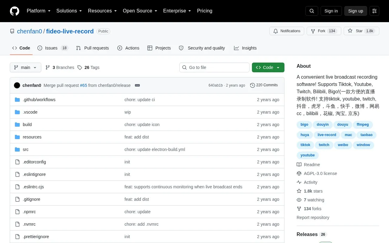 fideo-live-record homepage screenshot