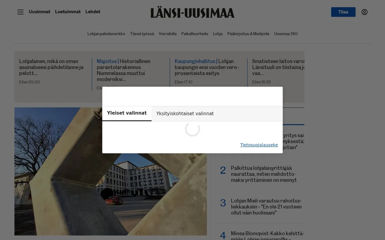 Länsi-Uusimaa homepage screenshot