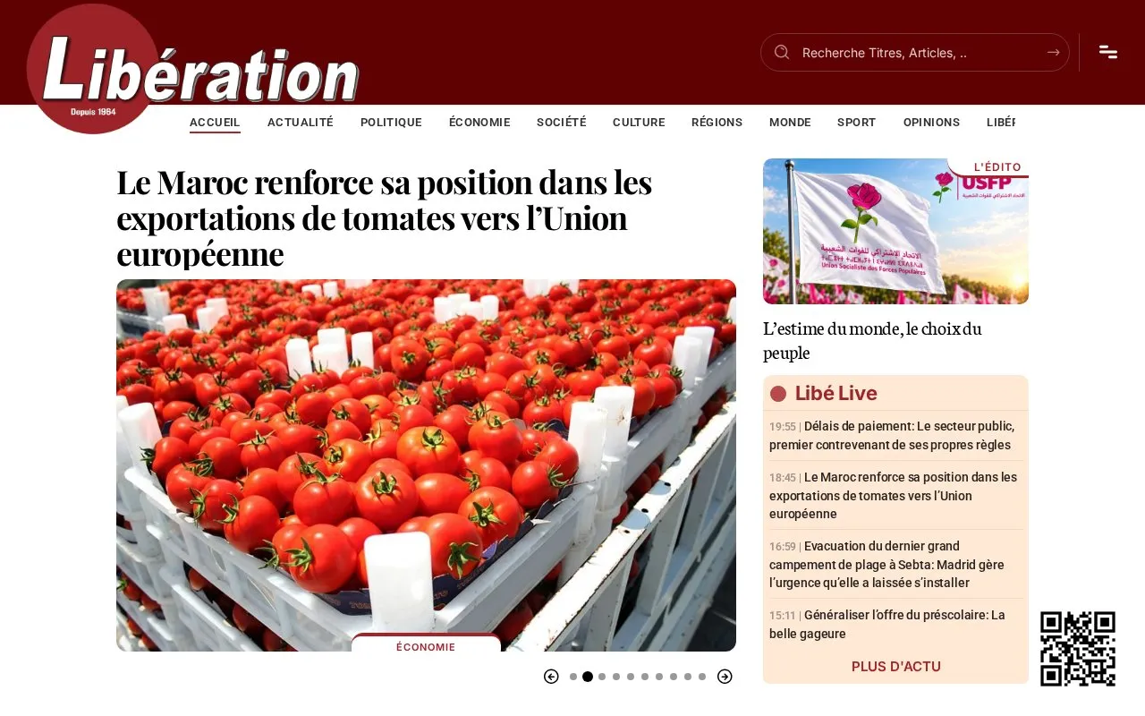Liberation homepage screenshot